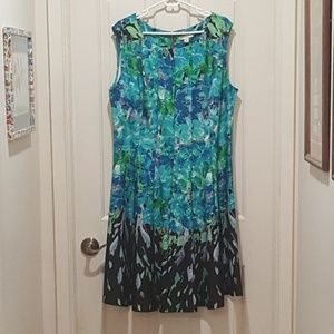 Dress Barn watercolor print dress 16W Dressbarn